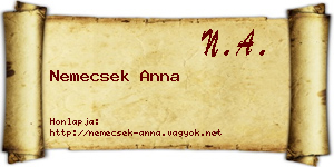 Nemecsek Anna névjegykártya